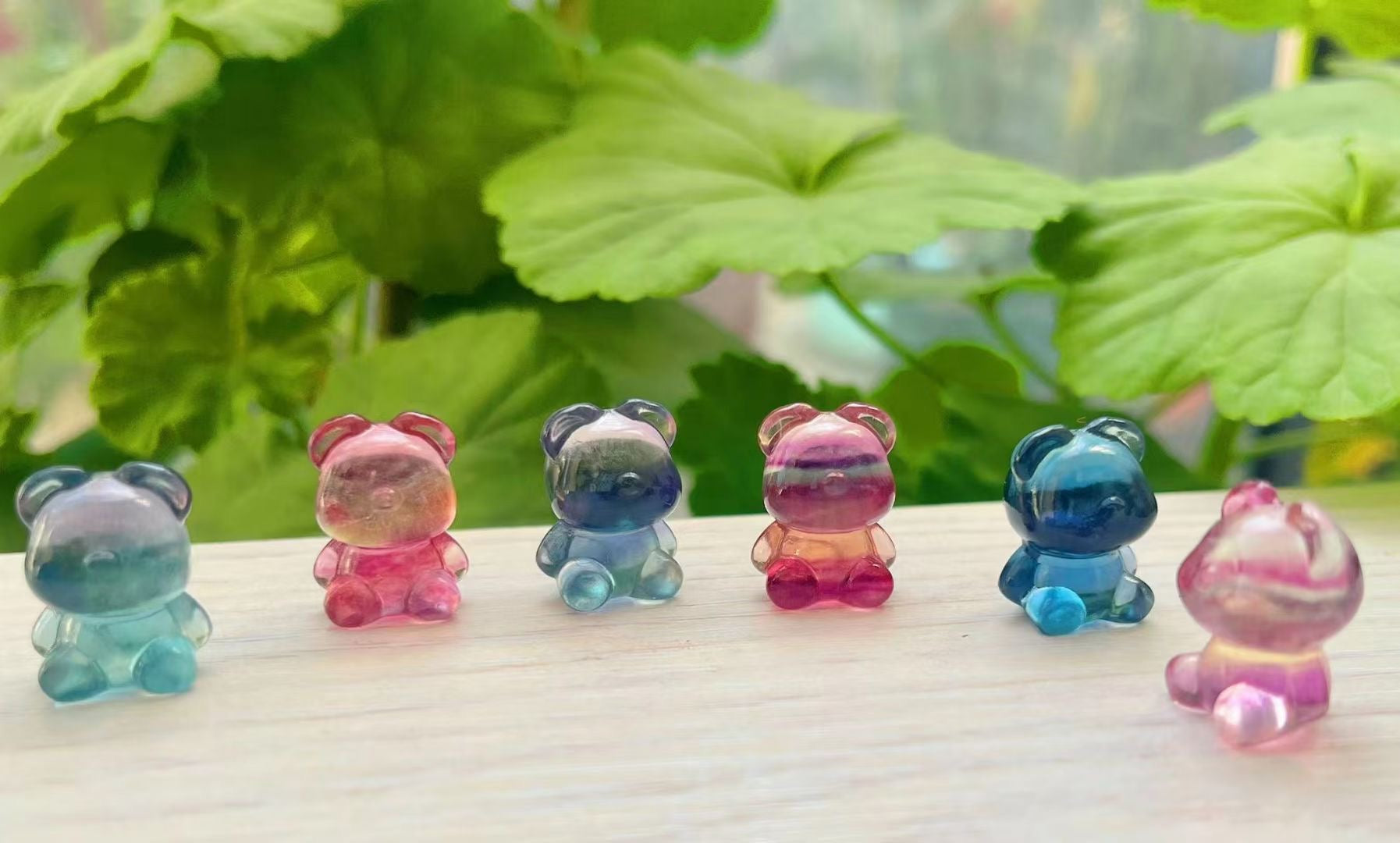 Mini Fluorite Gummy Bear Natural Crystal Carvings
