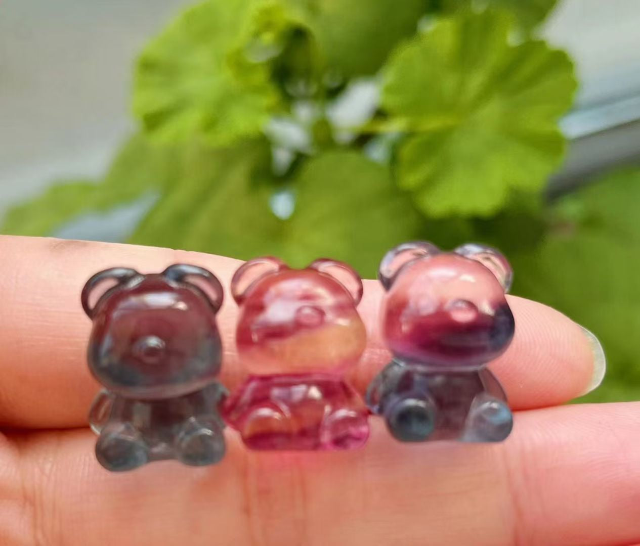 Mini Fluorite Gummy Bear Natural Crystal Carvings