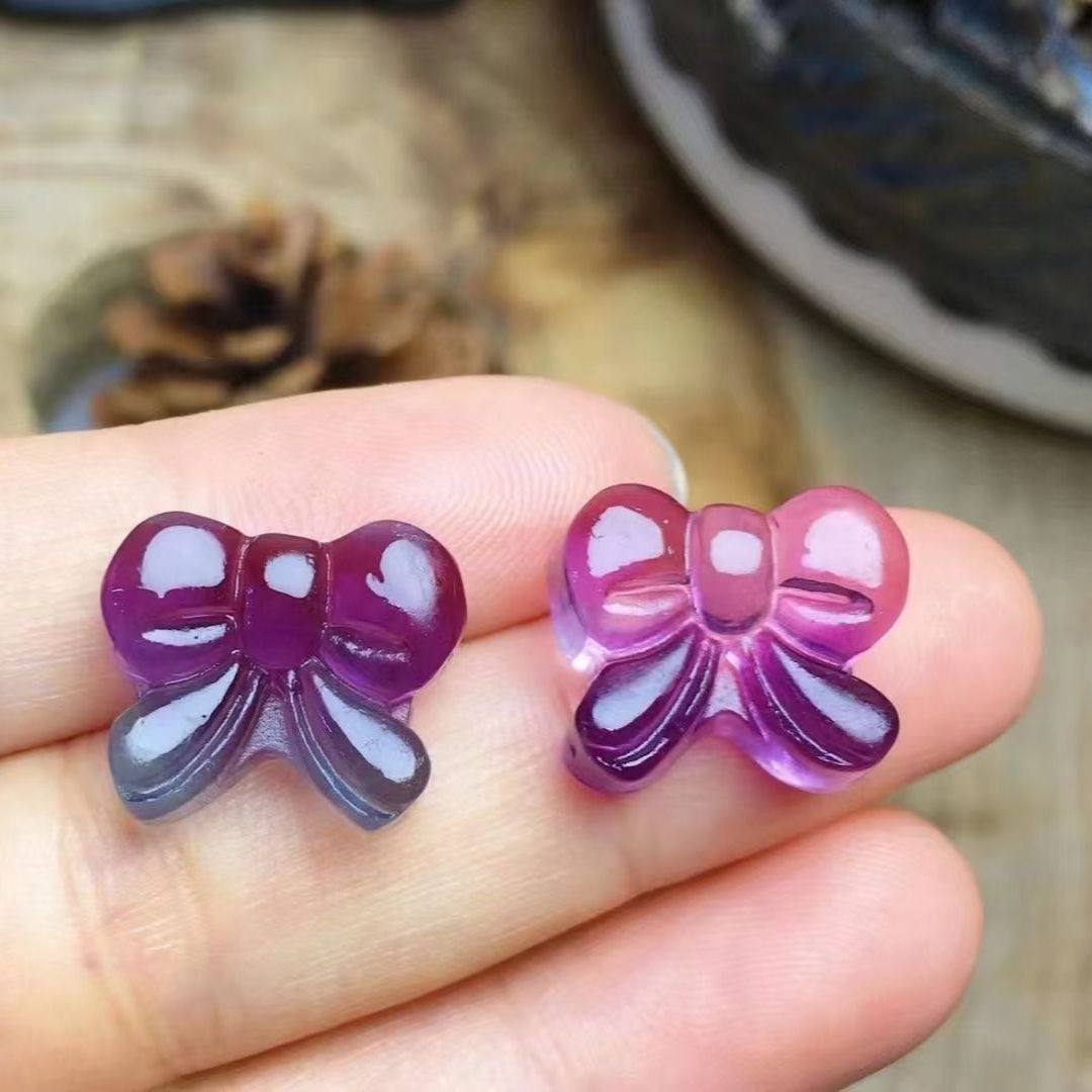 Mini Fluorite Bow Natural Crystal Carvings