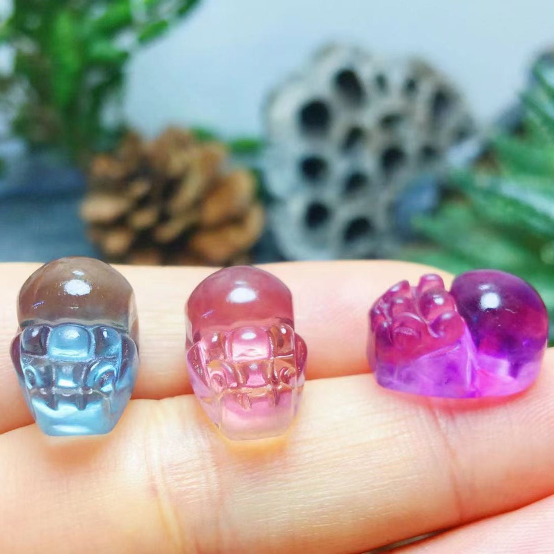 Mini Fluorite Pixiu Natural Crystal Carvings