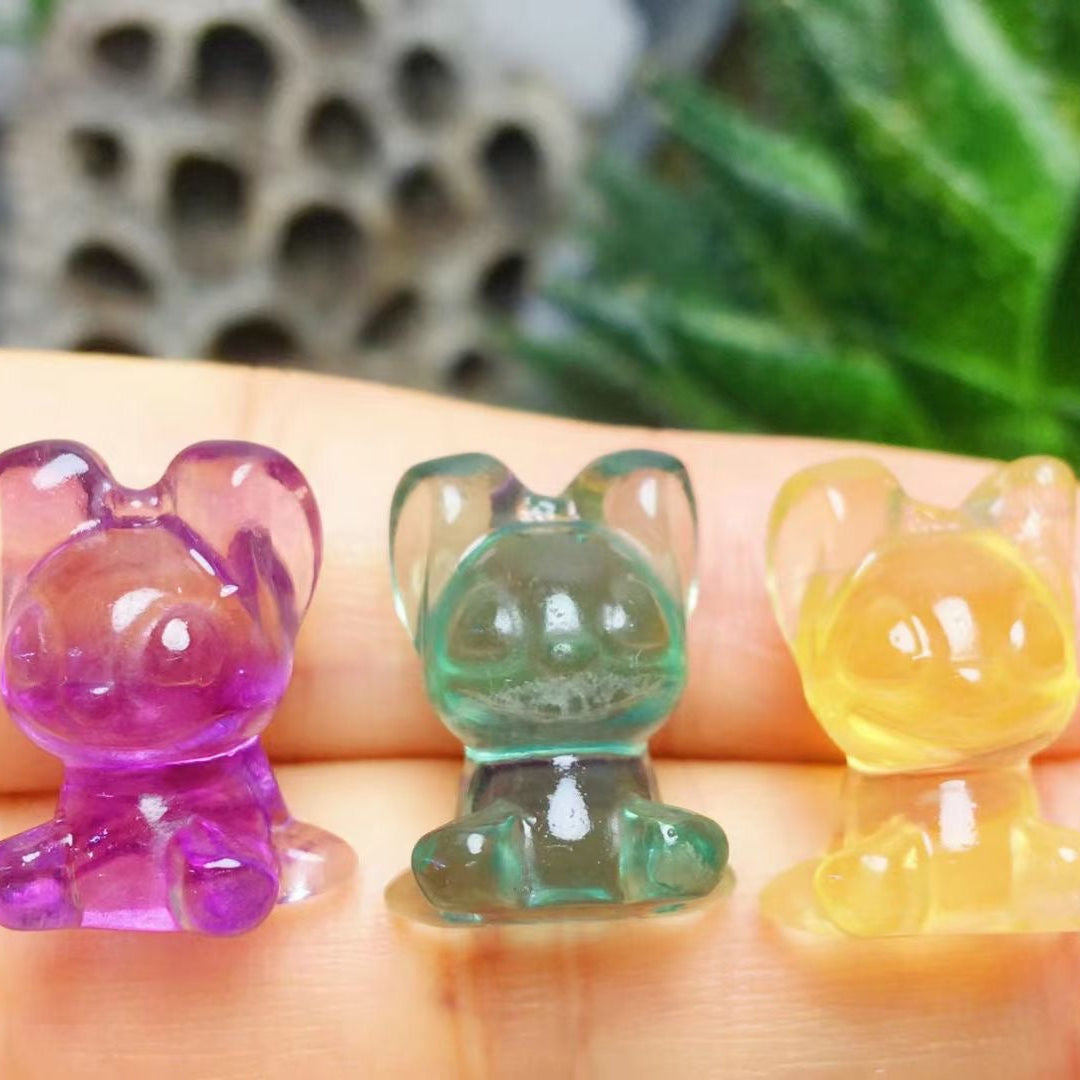 Mini Fluorite Stitch Natural Crystal Carvings