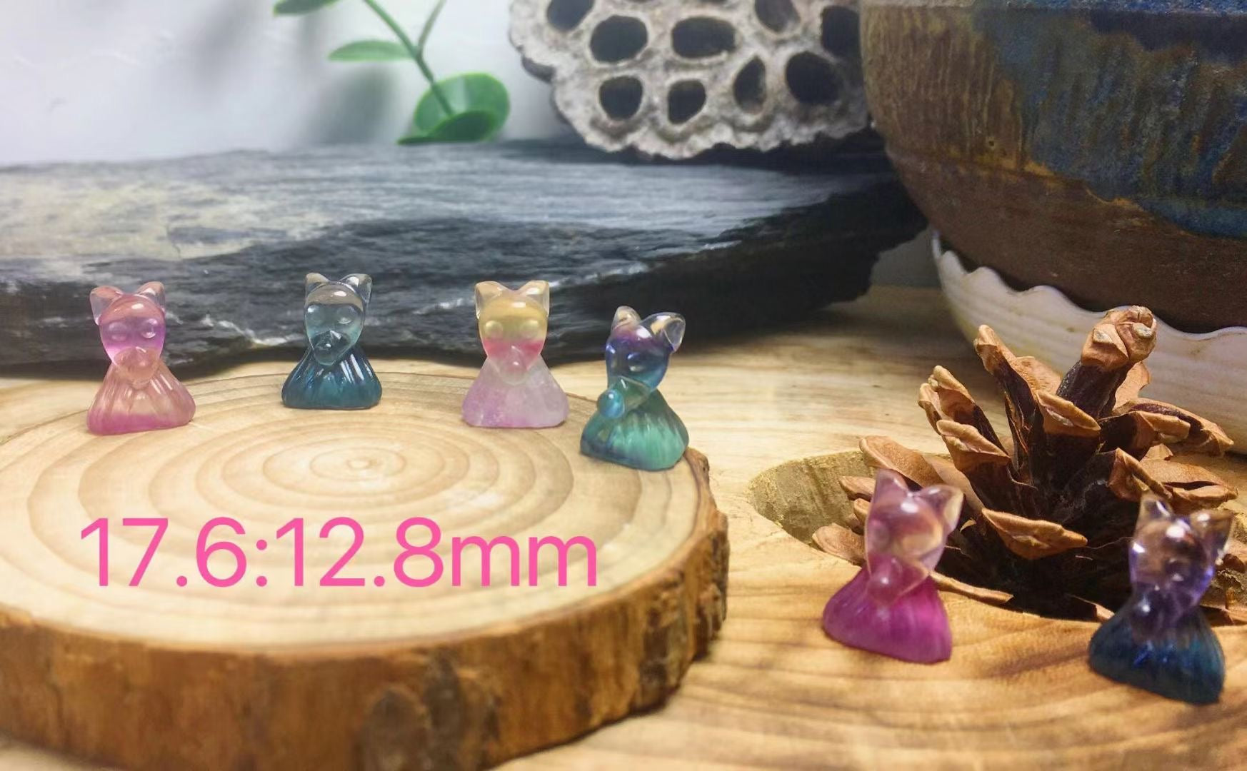 Mini Fluorite Zero Dog Natural Crystal Carvings