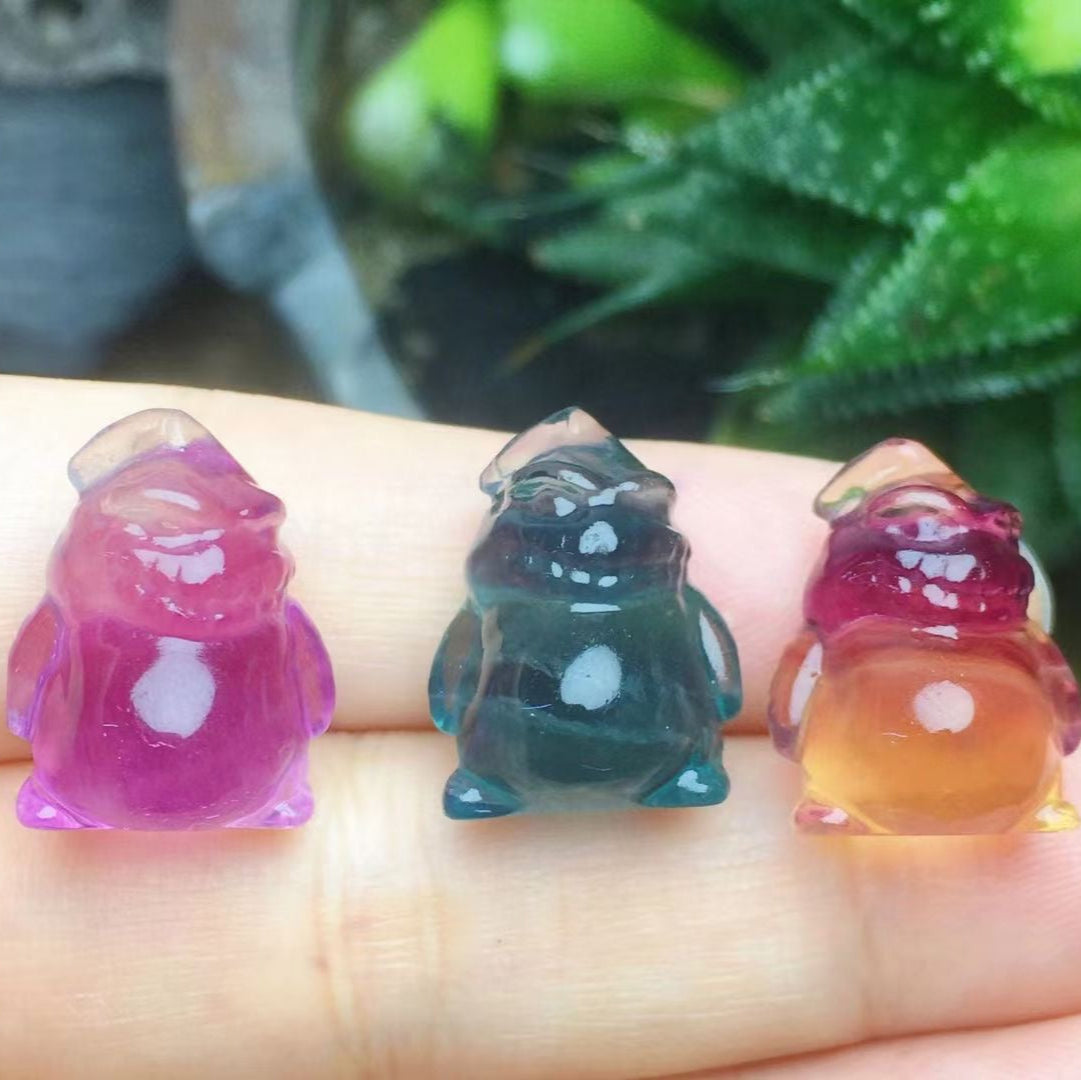 Mini Fluorite Oogie Boogie Natural Crystal Carvings