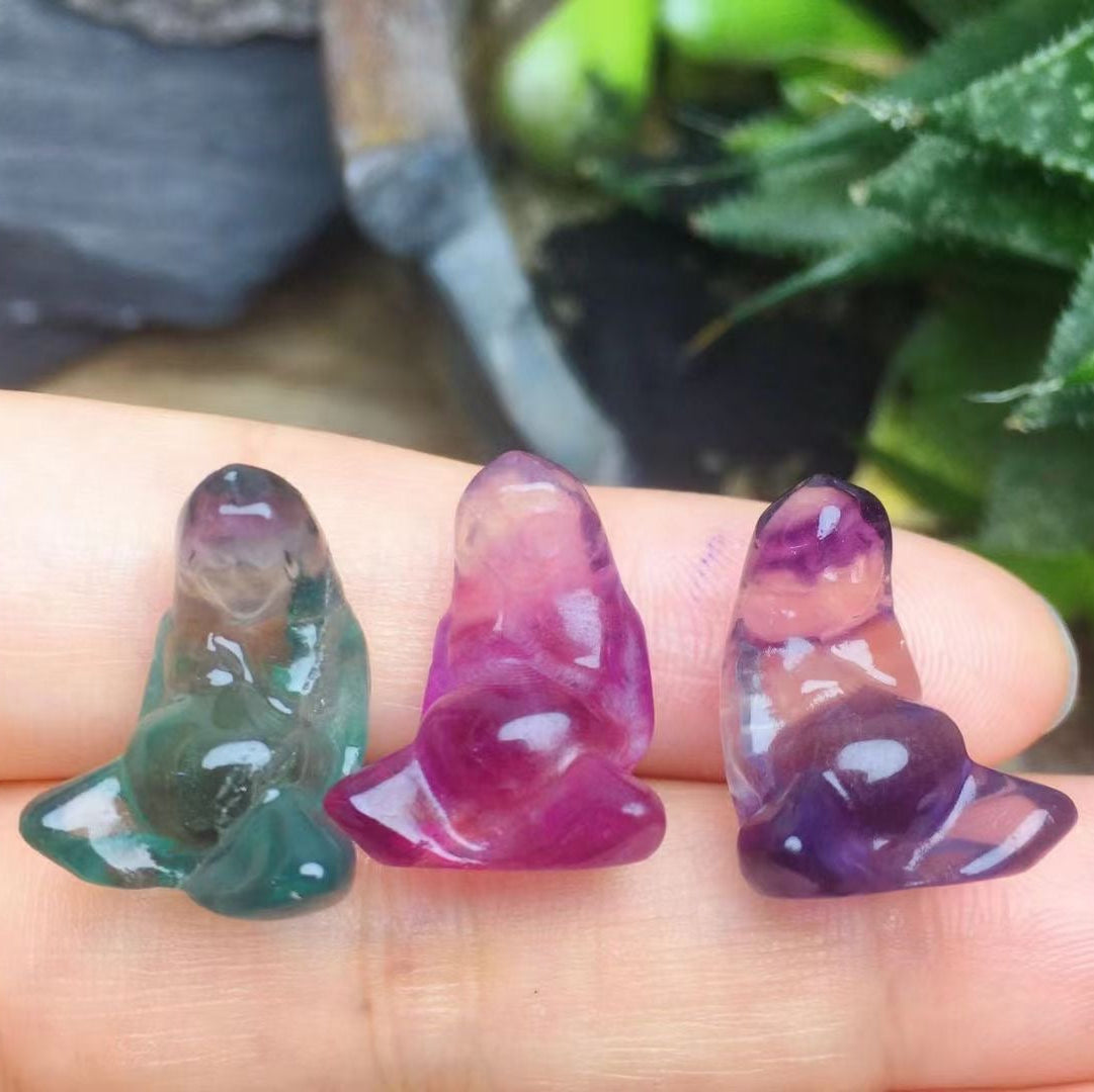 Mini Fluorite Mother Earth Natural Crystal Carvings