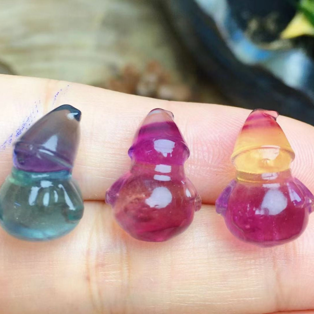 Mini Fluorite Snowman Natural Crystal Carvings