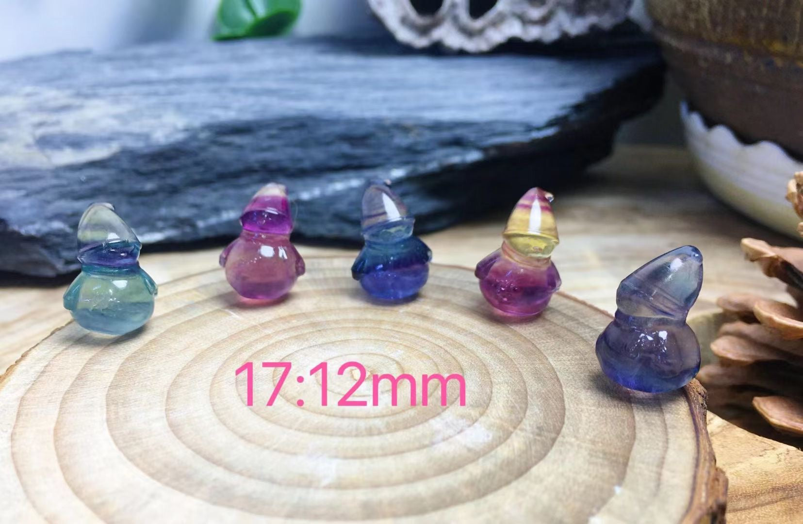 Mini Fluorite Snowman Natural Crystal Carvings
