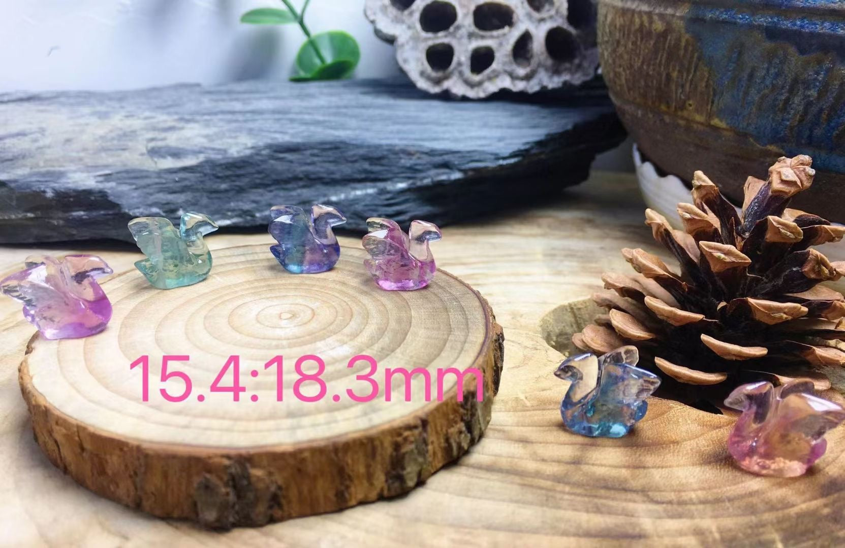 Mini Fluorite Swan Natural Crystal Carvings