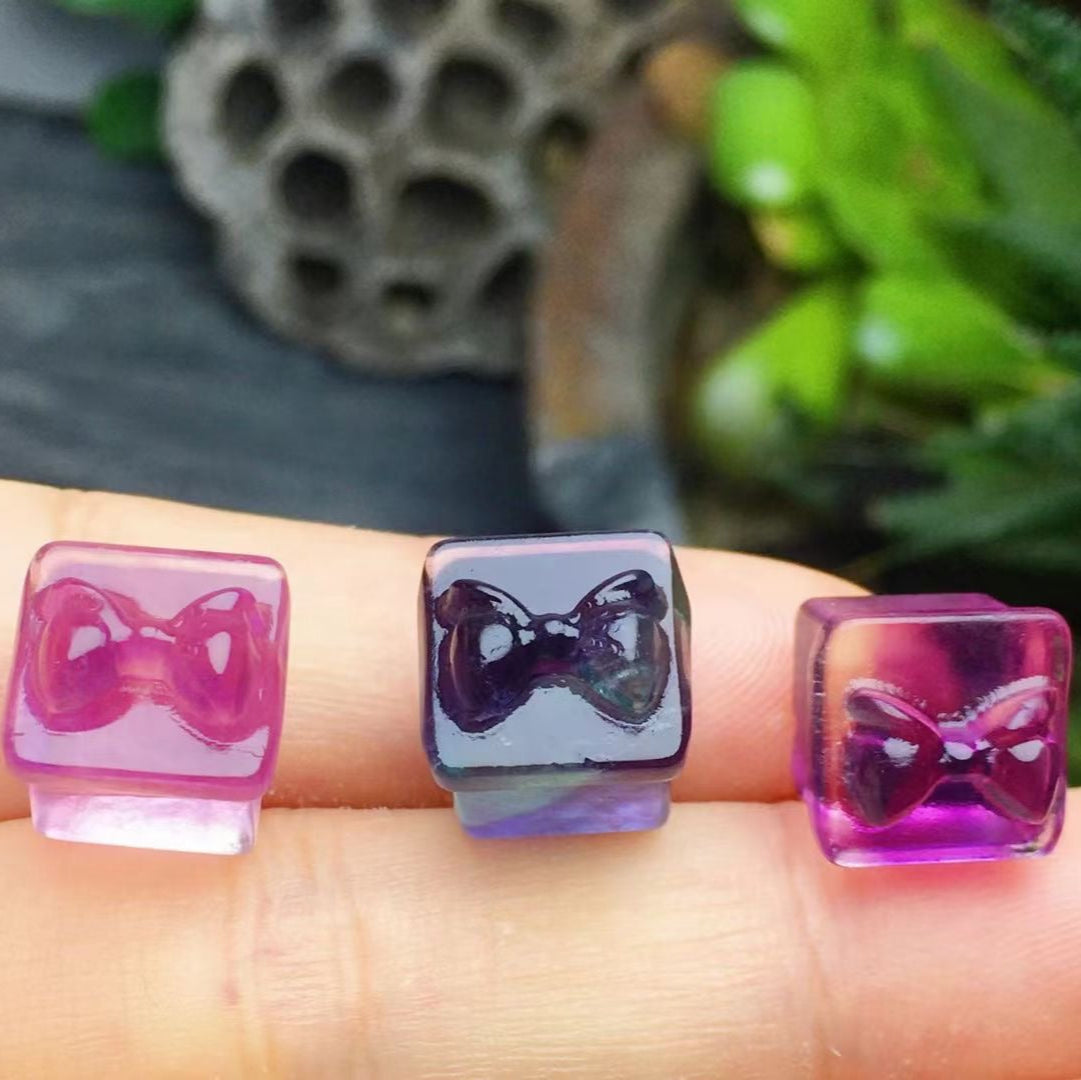 Mini Fluorite Gift Box Natural Crystal Carvings