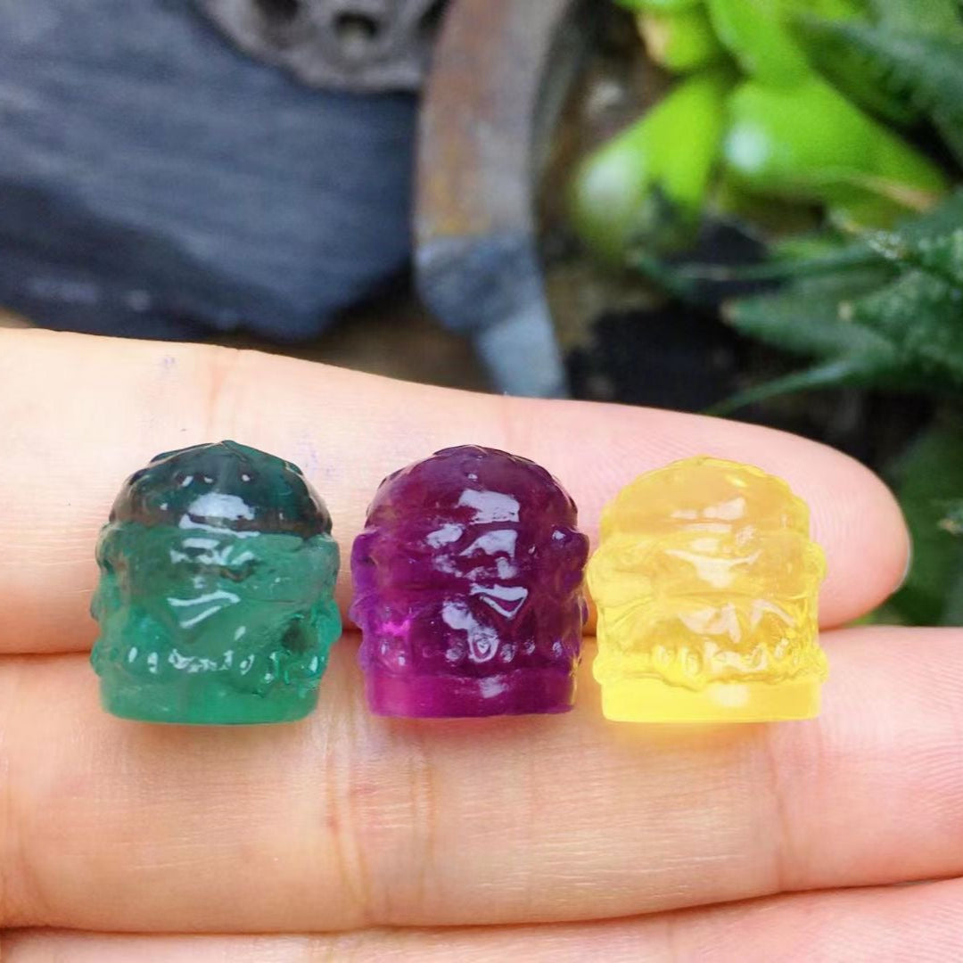 Mini Fluorite Hamburger Natural Crystal Carvings