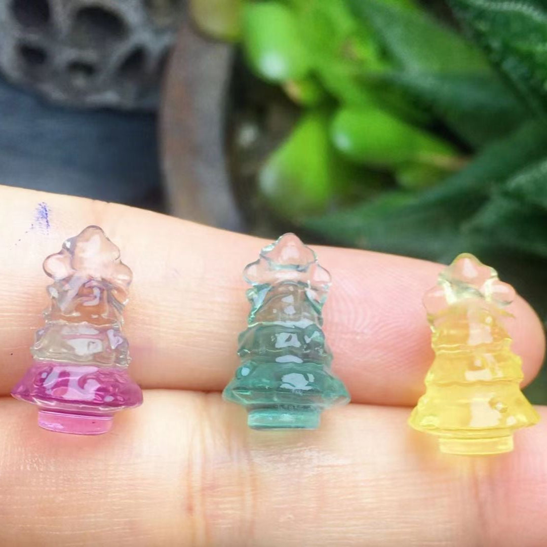 Mini Fluorite Christmas Tree Natural Crystal Carvings