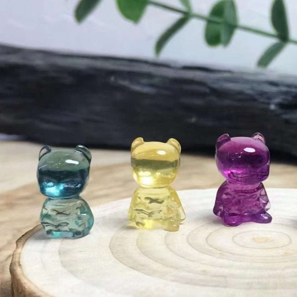 Mini Fluorite Marvel Hero Natural Crystal Carvings