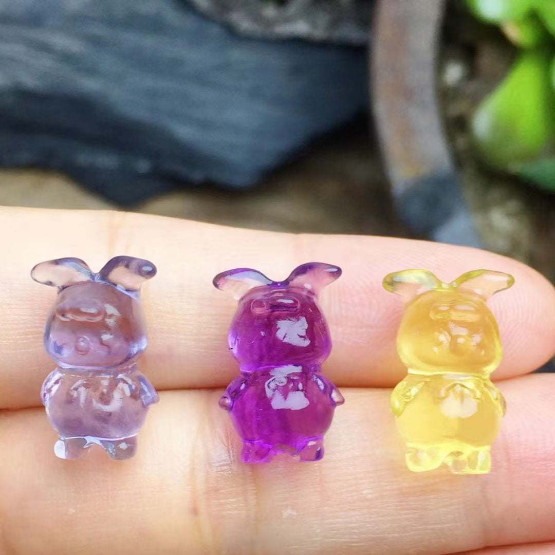 Mini Fluorite Joker Natural Crystal Carvings