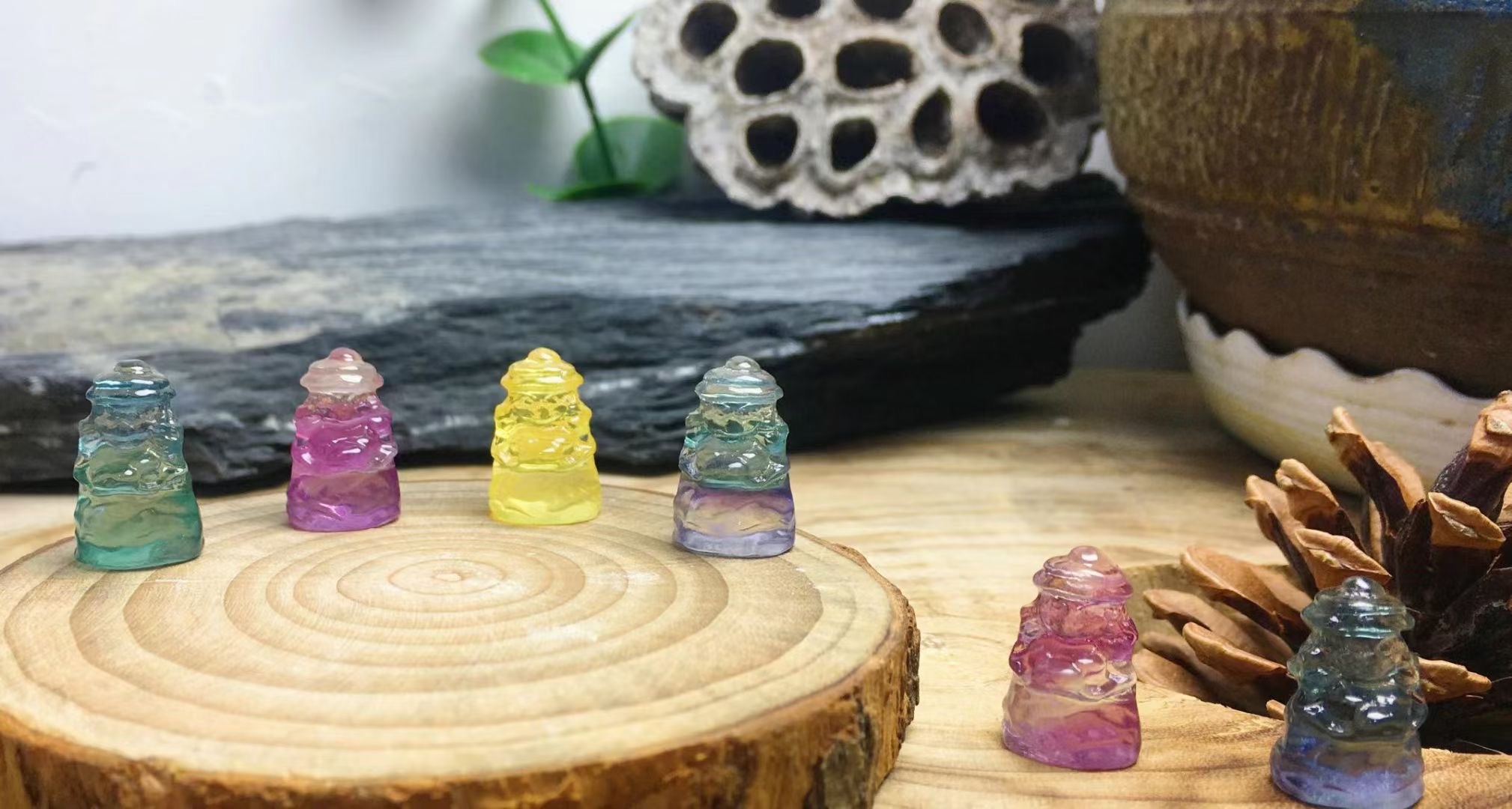 Mini Fluorite Witch Natural Crystal Carvings