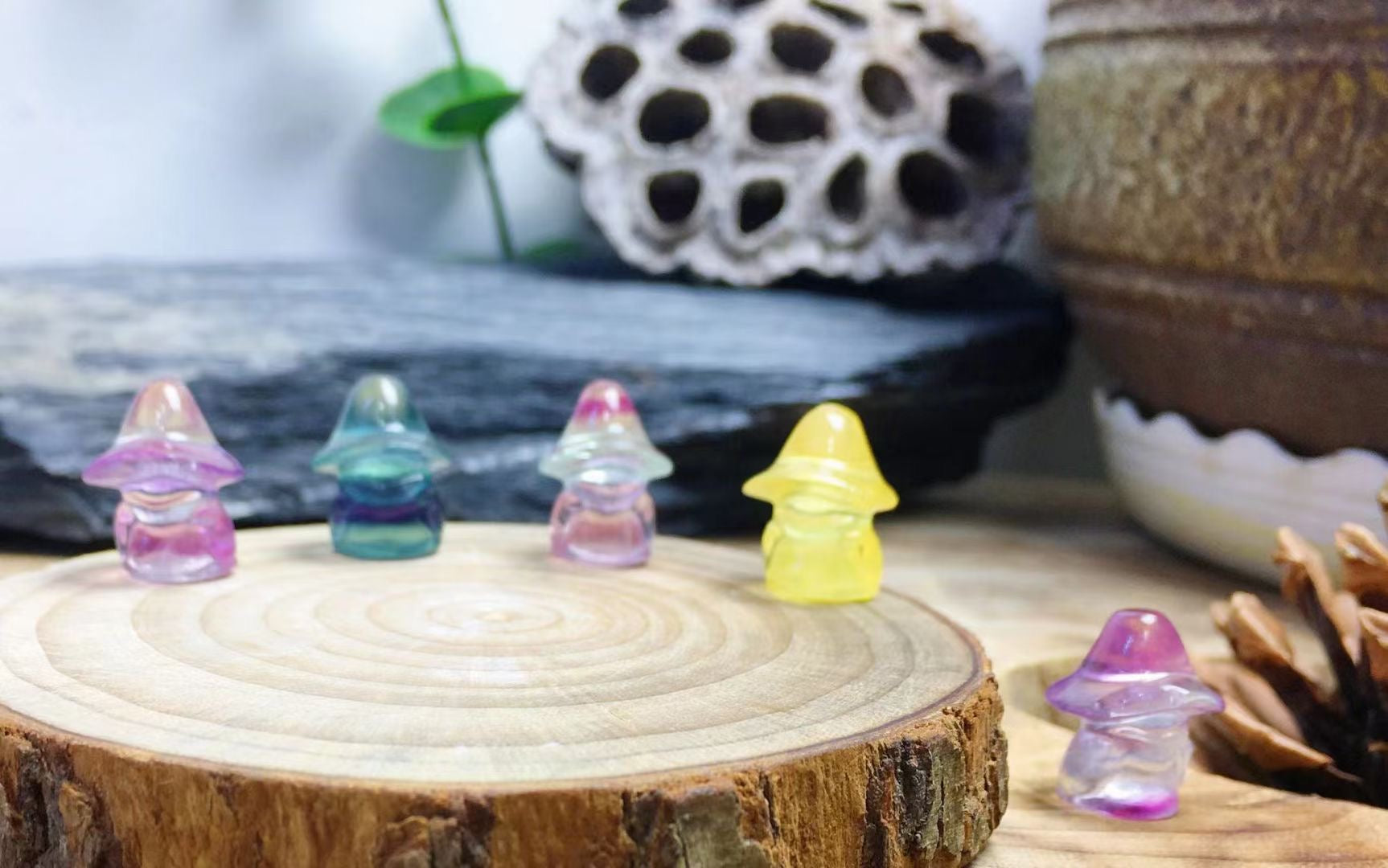 Mini Fluorite Witch Natural Crystal Carvings