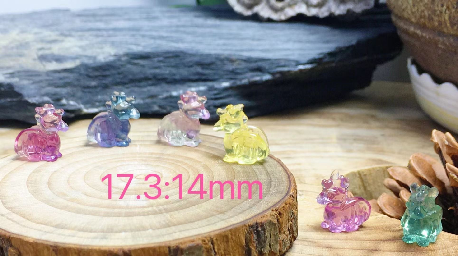 Mini Fluorite Flying Dragon Natural Crystal Carvings