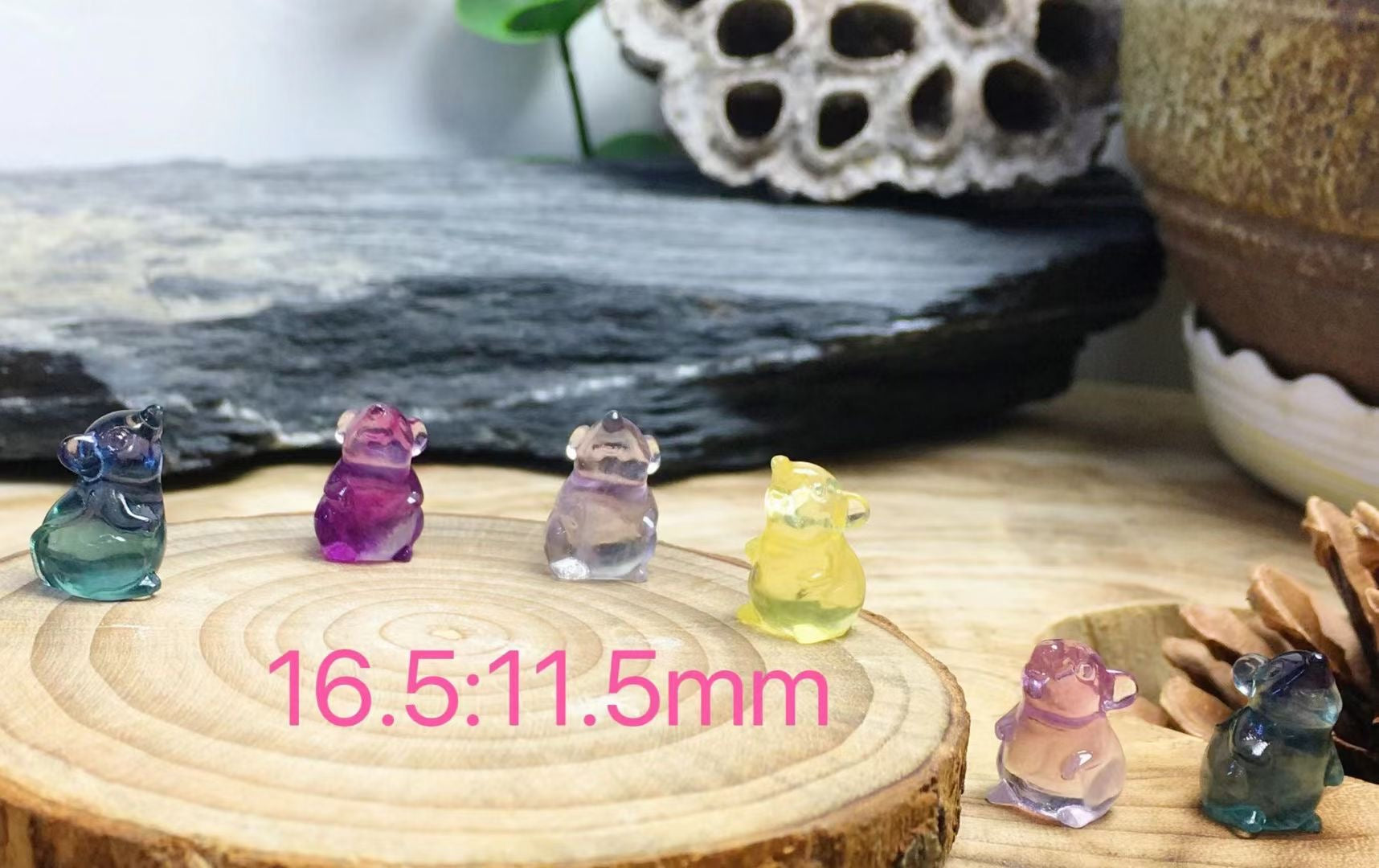 Mini Fluorite Mouse Natural Crystal Carvings