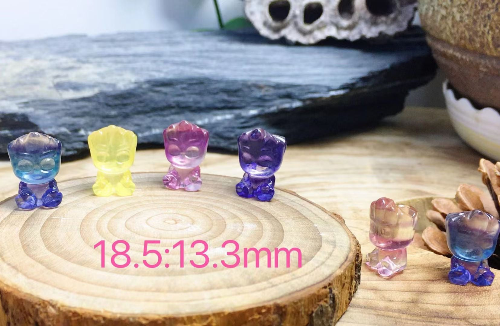 Mini Fluorite Witch Cat Natural Crystal Carvings