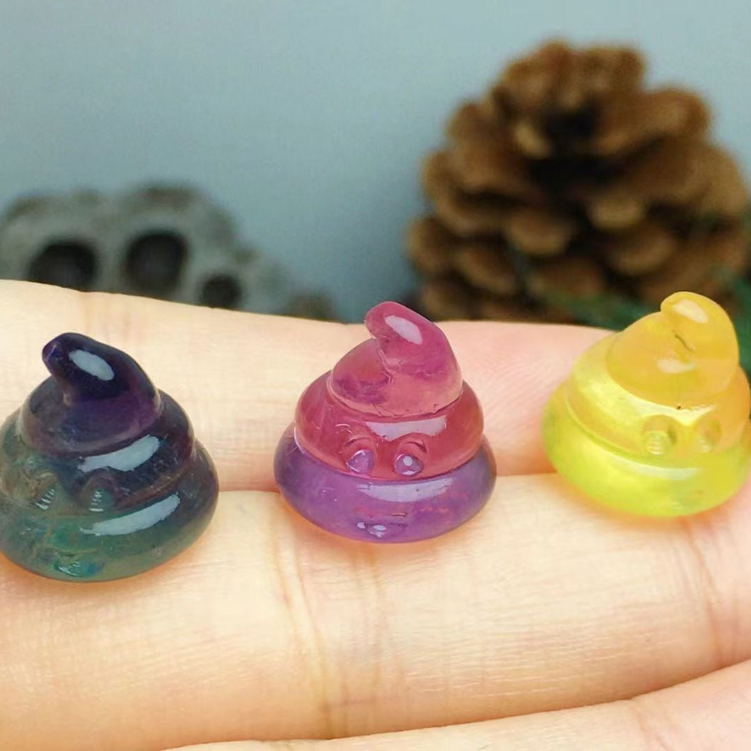 Mini Fluorite Poop Natural Crystal Carvings