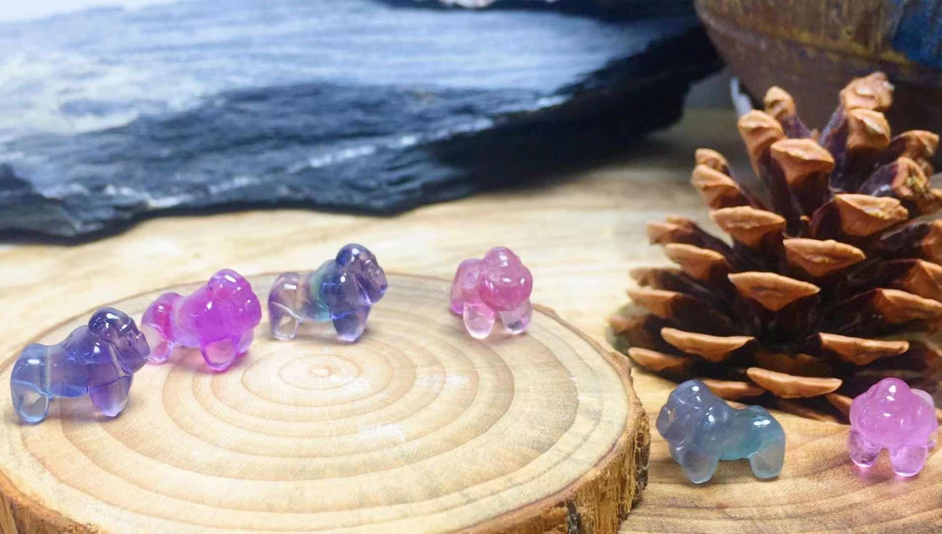 Mini Fluorite Gorilla Natural Crystal Carvings