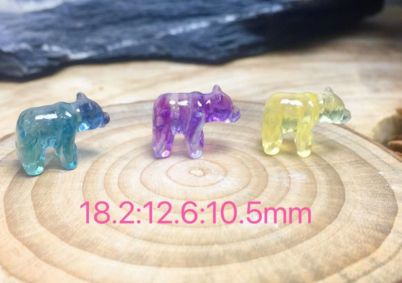 Mini Fluorite Bear Natural Crystal Carvings