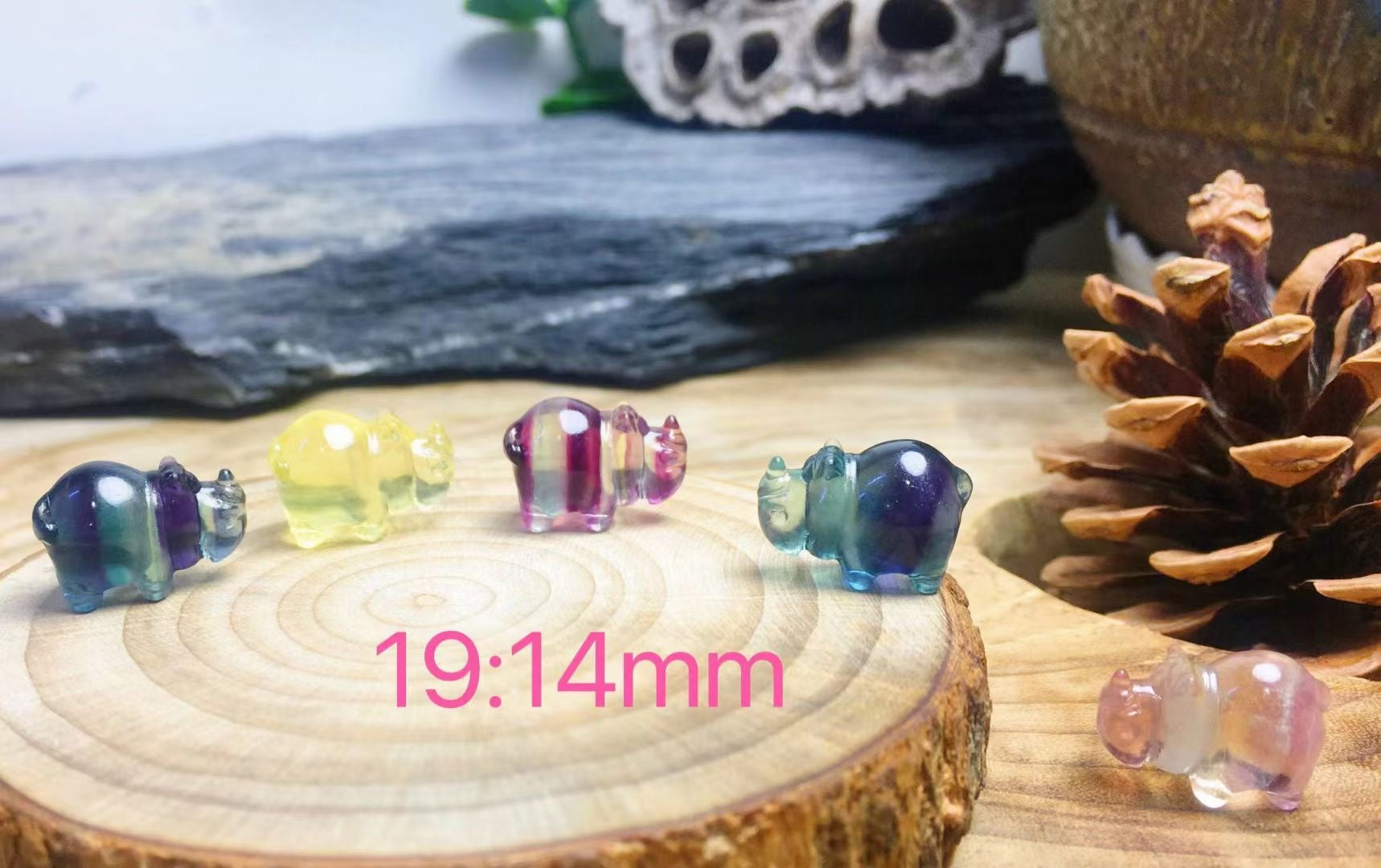 Mini Fluorite Rhino Natural Crystal Carvings