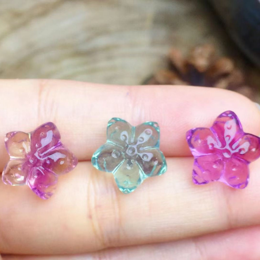 Mini Fluorite Star Fish Natural Crystal Carvings