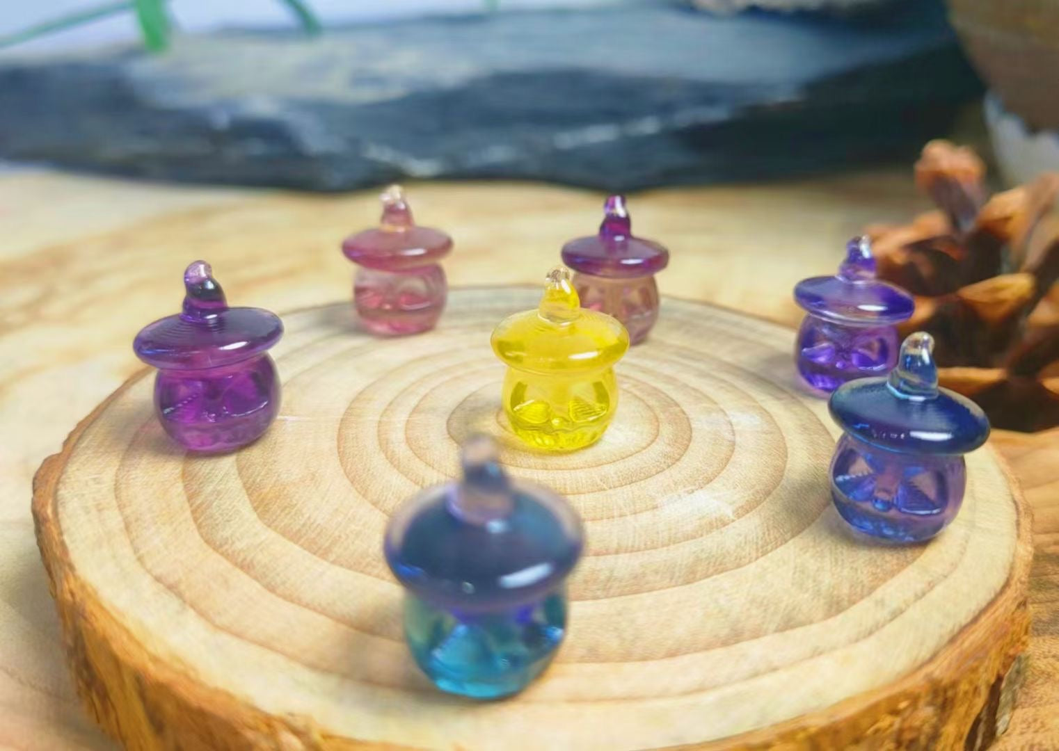 Mini Fluorite Pumpkin Lantern Natural Crystal Carvings Wholesale