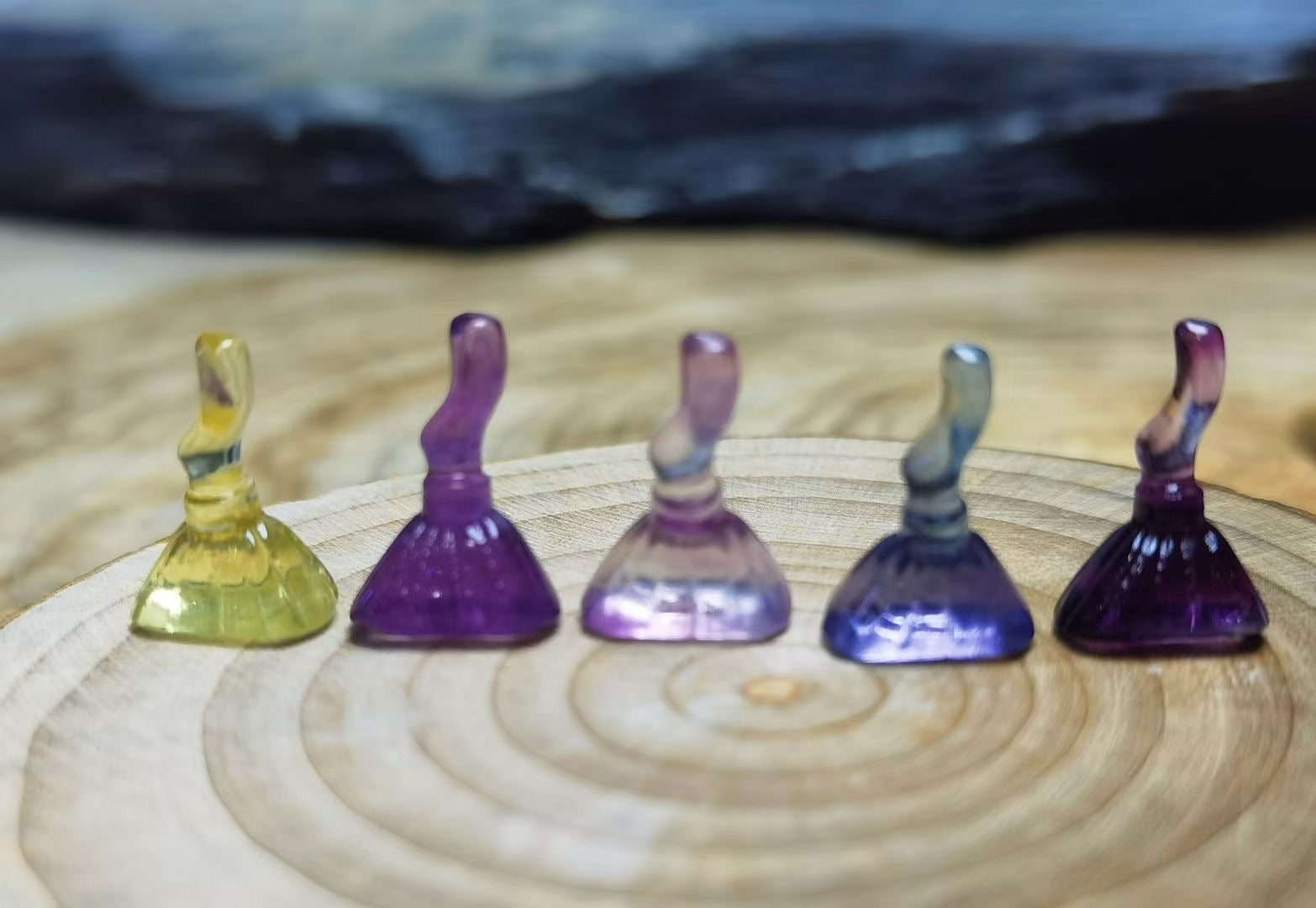 Mini Fluorite Magic Broom Natural Crystal Carvings Wholesale