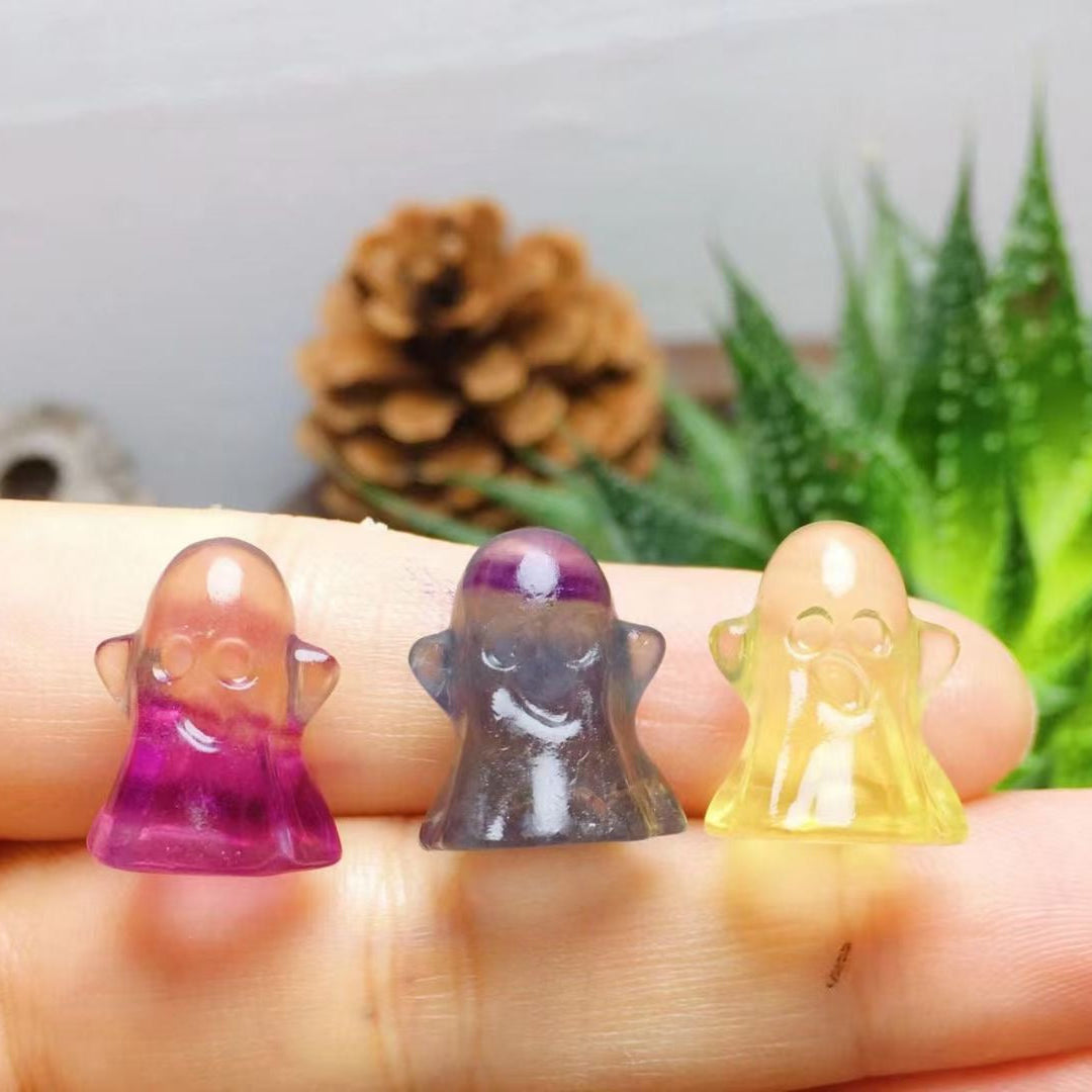 Mini Fluorite Ghost Natural Crystal Carvings Wholesale