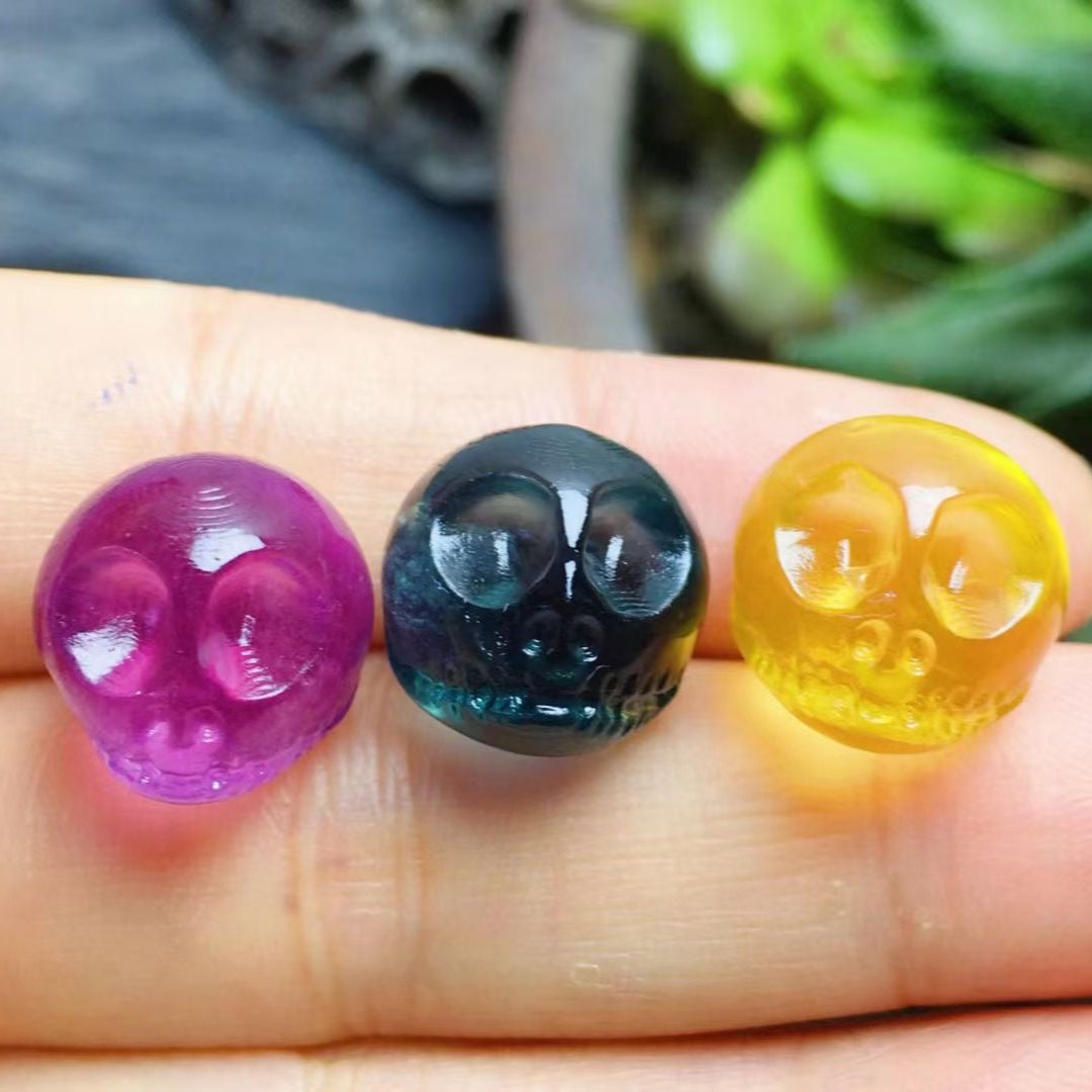 Mini Fluorite Jack Head Natural Crystal Carvings Wholesale