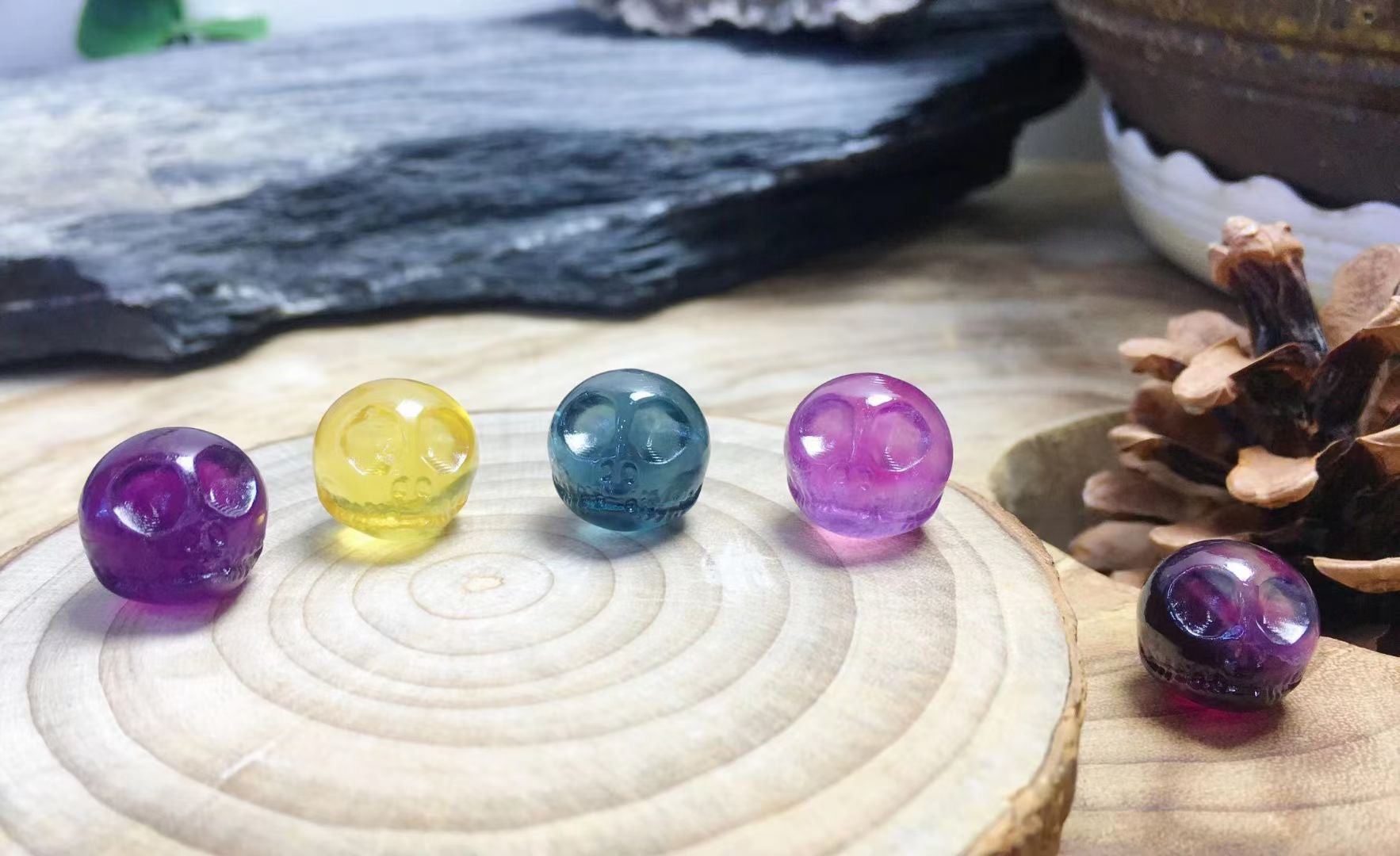 Mini Fluorite Jack Head Natural Crystal Carvings Wholesale