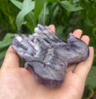 12CM Chevron Amethyst Labradorite Hands Palm Carvings