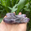 12CM Chevron Amethyst Labradorite Hands Palm Carvings