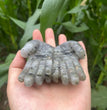 12CM Chevron Amethyst Labradorite Hands Palm Carvings