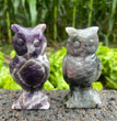 10CM Chevron Amethyst Labradorite Owl Carvings