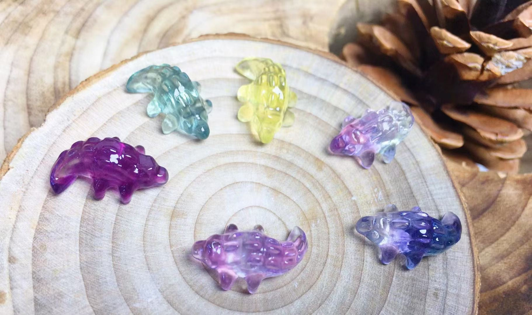 Mini Fluorite Crocodile Natural Crystal Carvings Wholesale