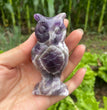 10CM Chevron Amethyst Labradorite Owl Carvings