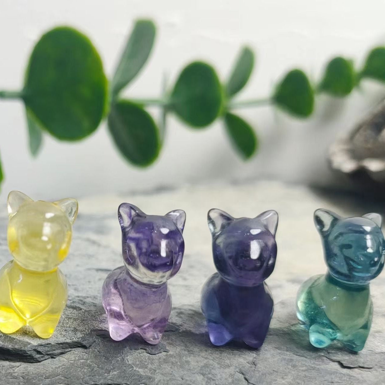 Mini Fluorite LLama Natural Crystal Carvings Wholesale