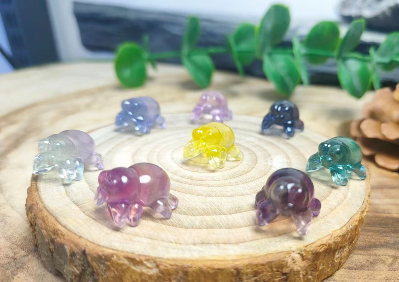 Mini Fluorite Spider Natural Crystal Carvings Wholesale