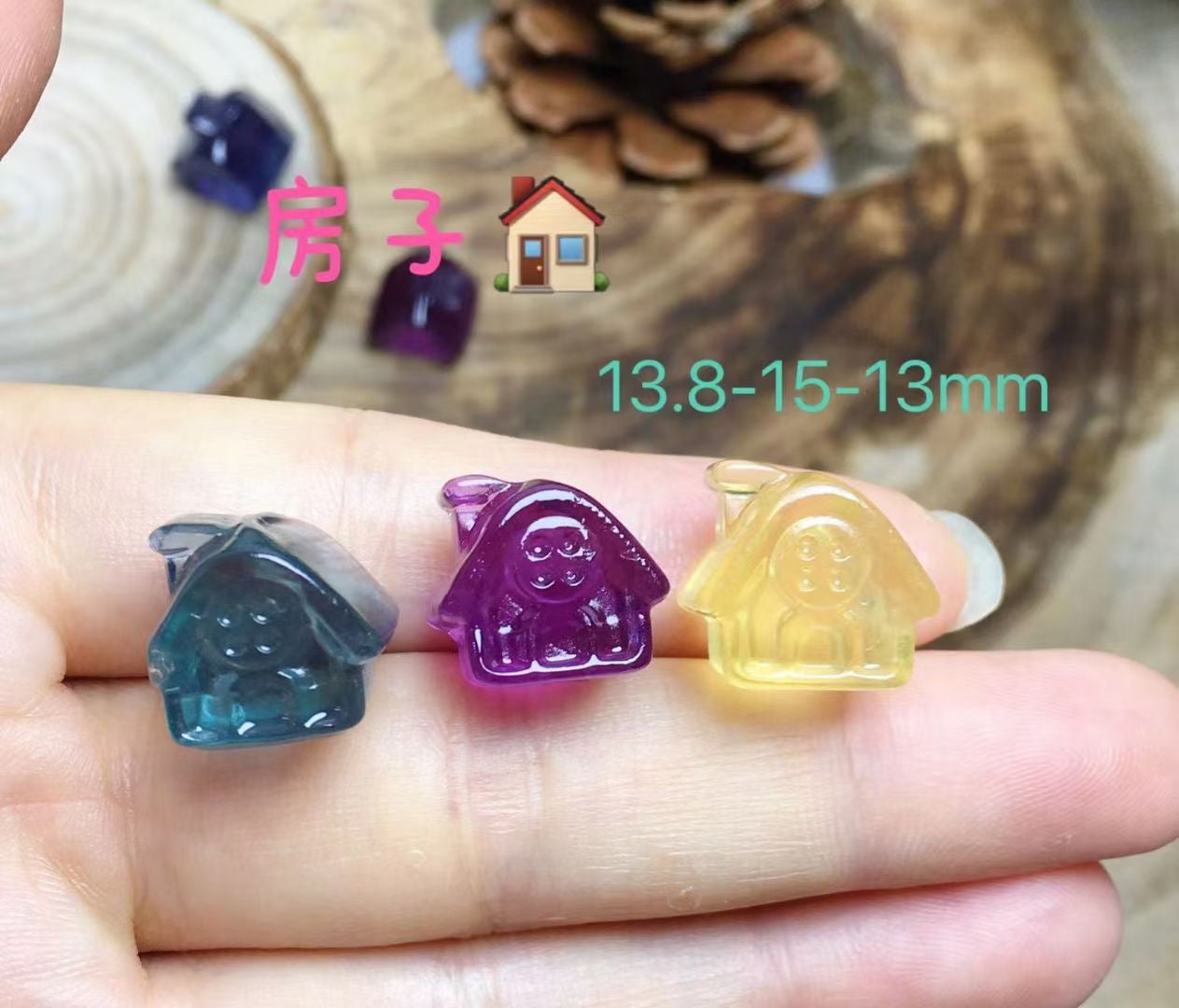 Mini Fluorite House Natural Crystal Carvings Wholesale