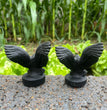 8CM Black Obsidian Flying Eagle on Stand Carvings