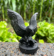 8CM Black Obsidian Flying Eagle on Stand Carvings