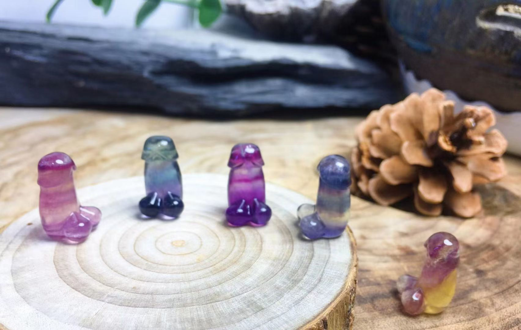 Mini Fluorite Ding Ding Natural Crystal Carvings Wholesale