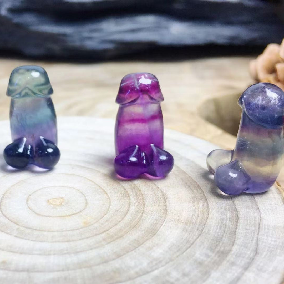 Mini Fluorite Ding Ding Natural Crystal Carvings Wholesale