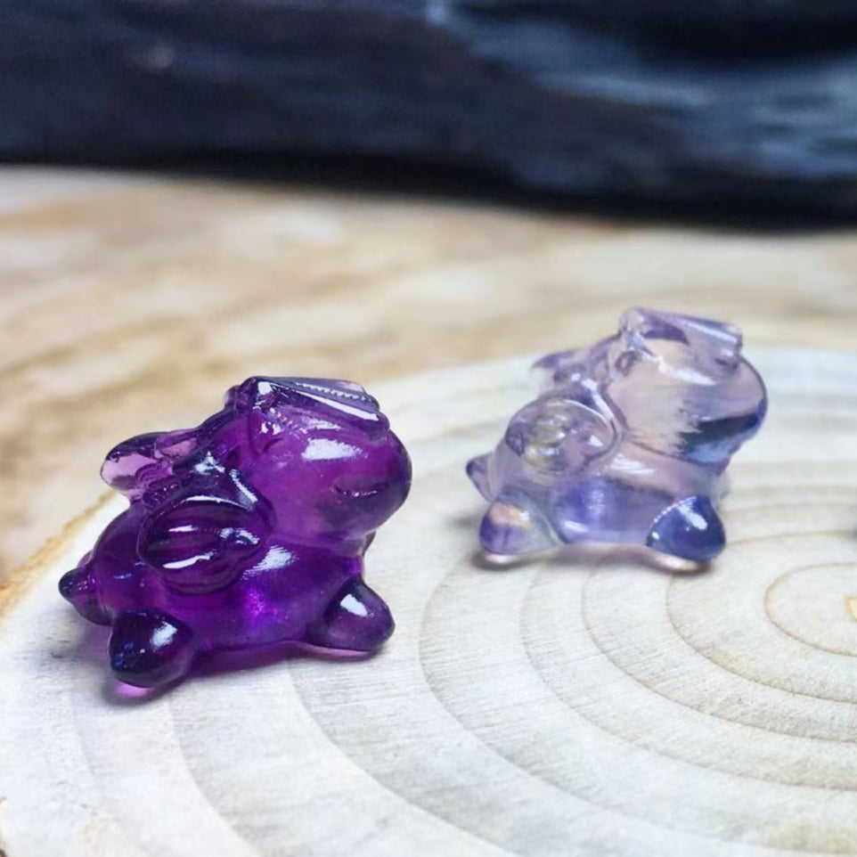 Mini Fluorite Flying Unicorn Natural Crystal Carvings Wholesale