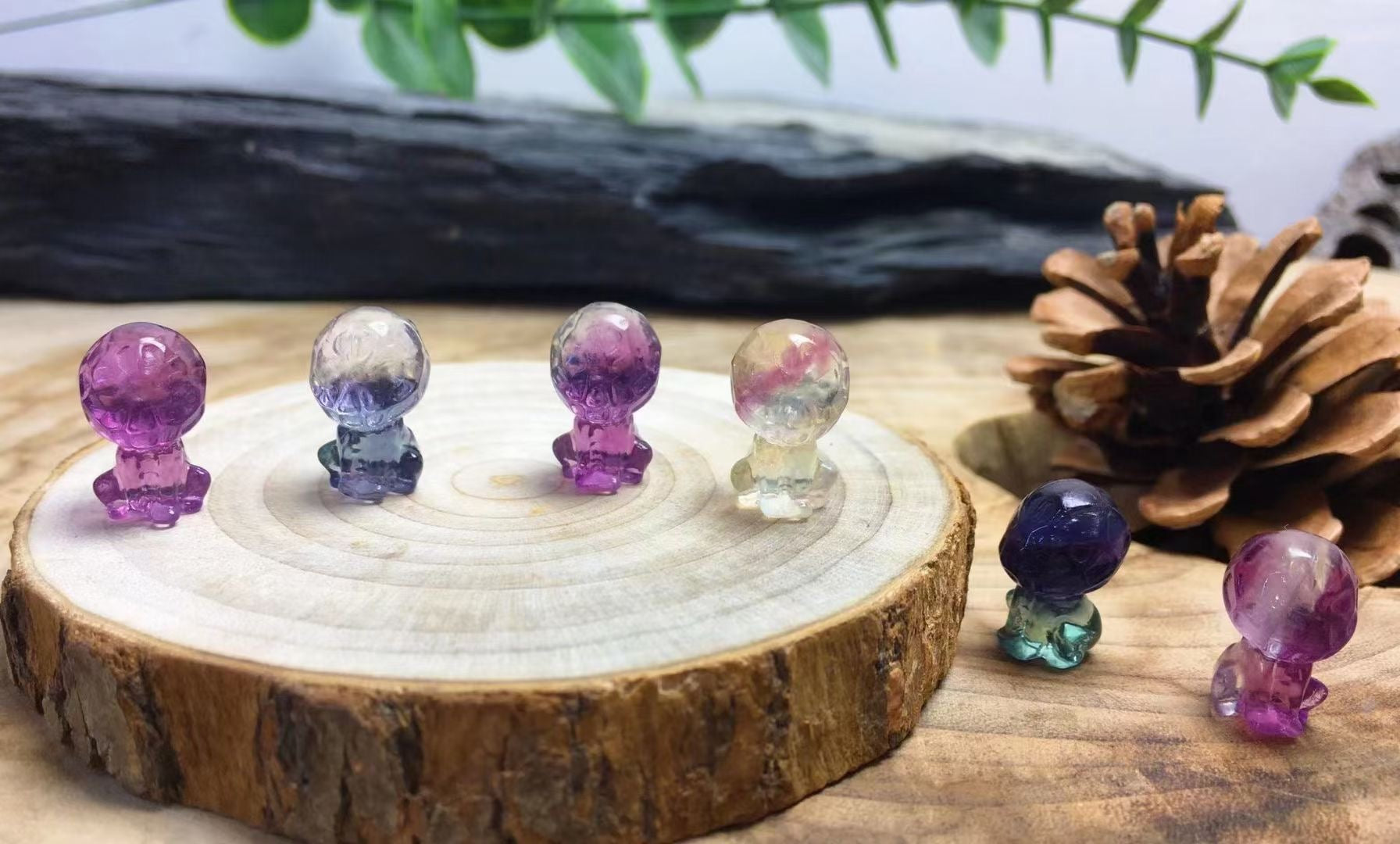 Mini Fluorite Spiderman Natural Crystal Carvings Wholesale