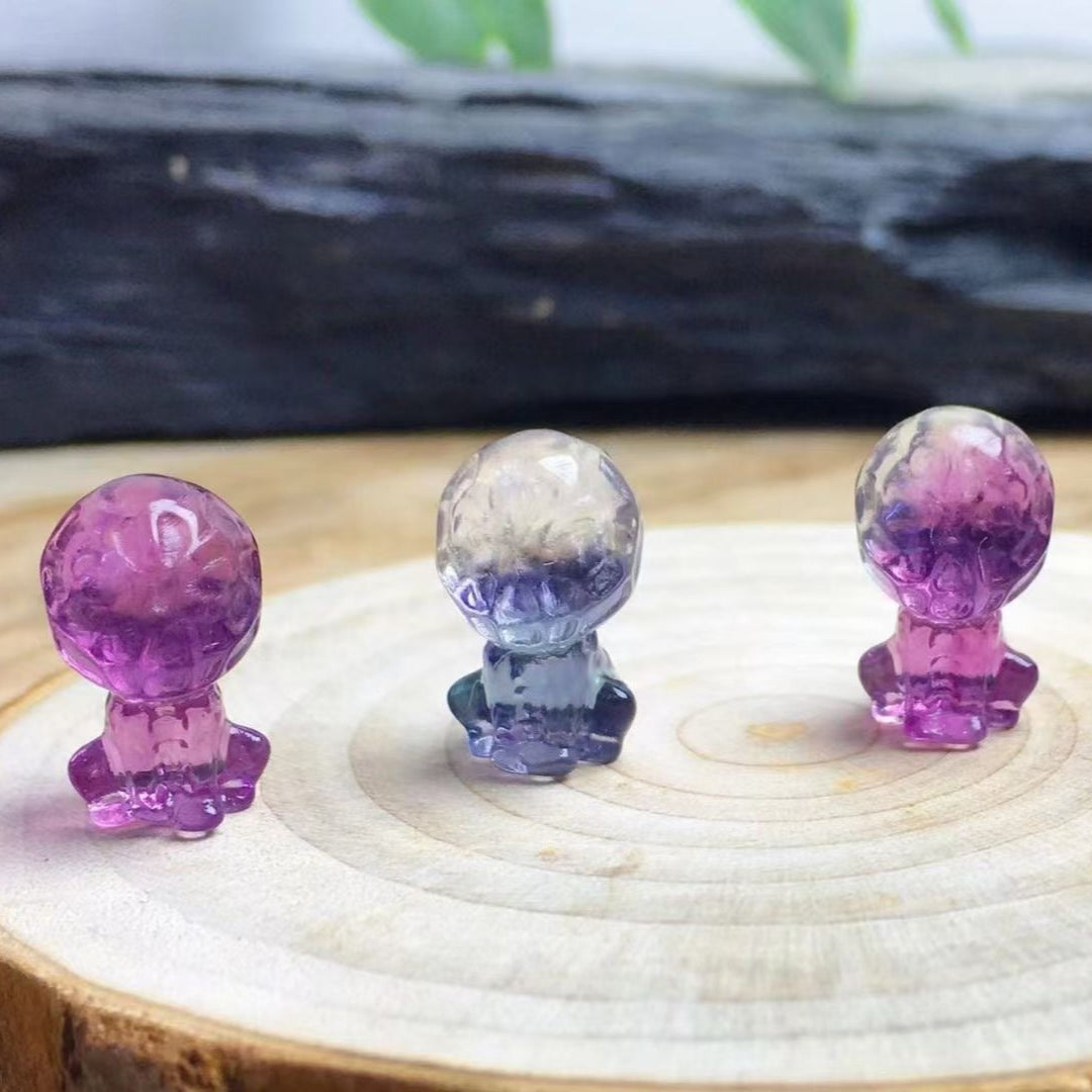 Mini Fluorite Spiderman Natural Crystal Carvings Wholesale