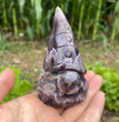 11CM Chevron Amethyst Gnome Hand Carved Carving