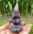 11CM Chevron Amethyst Gnome Hand Carved Carving