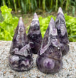 11CM Chevron Amethyst Gnome Hand Carved Carving